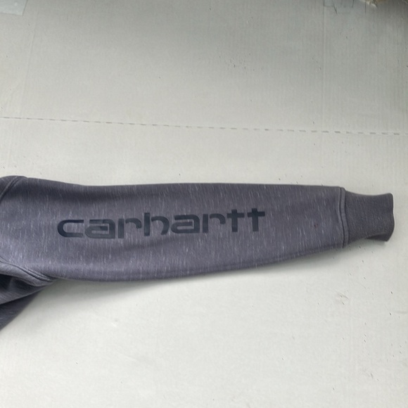 Carhartt Gray Hooded Sweatshirt with Sleeve Logo - Picture 7 of 10